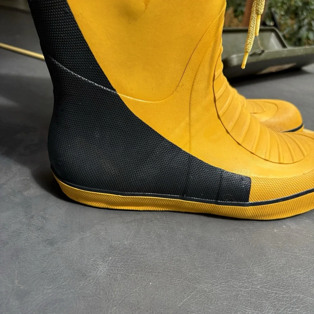 Vtg West Marine Tall Sea Boots Yellow Rubber Offshore Sailing Deck Boots Mens 13